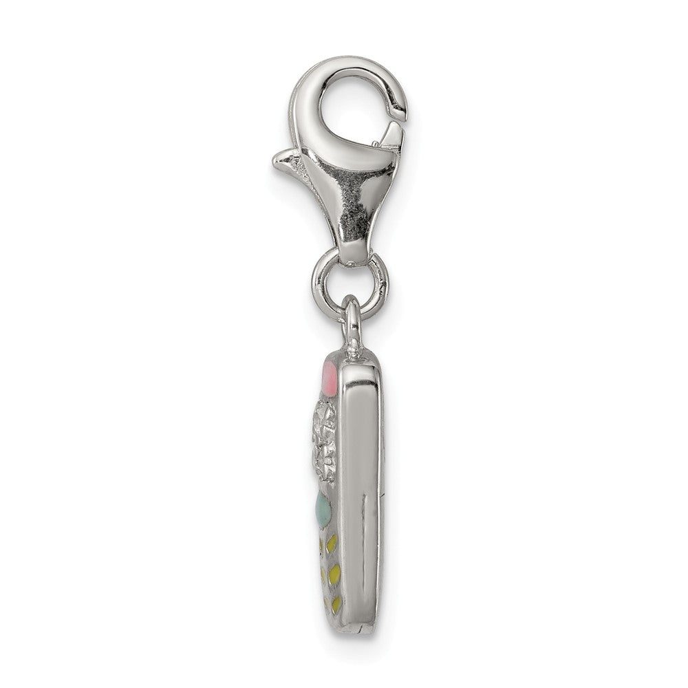 FJC Finejewelers Sterling Silver Cubic Zirconia and Enameled Cell Phone Charm