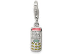 FJC Finejewelers Sterling Silver Cubic Zirconia and Enameled Cell Phone Charm