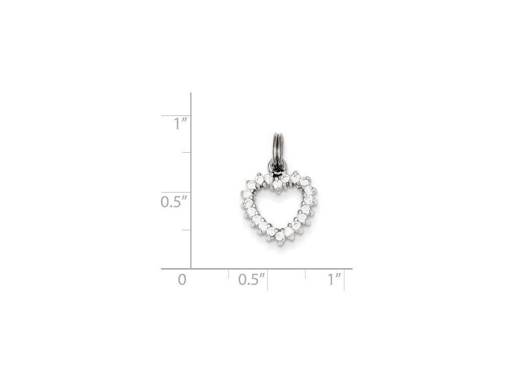 FJC Finejewelers Sterling Silver Cubic Zirconia Heart Charm