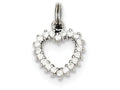 FJC Finejewelers Sterling Silver Cubic Zirconia Heart Charm