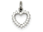 FJC Finejewelers Sterling Silver Cubic Zirconia Heart Charm