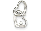 FJC Finejewelers Sterling Silver Cubic Zirconia Hearts Pendant Necklace - Chain Included