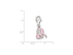 FJC Finejewelers Sterling Silver Pink Enameled Cubic Zirconia Elephant Charm
