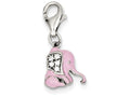 FJC Finejewelers Sterling Silver Pink Enameled Cubic Zirconia Elephant Charm