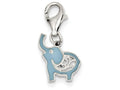 FJC Finejewelers Sterling Silver Blue Enameled Elelephant Charm