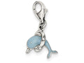 FJC Finejewelers Sterling Silver Blue Enameled Dolphin Charm