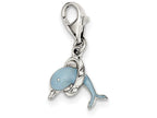 FJC Finejewelers Sterling Silver Blue Enameled Dolphin Charm
