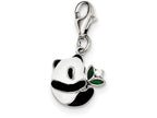 FJC Finejewelers Sterling Silver Cubic Zirconia Enamel Panda Charm