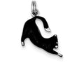 FJC Finejewelers Sterling Silver Black Enamel Cat Charm