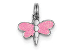 FJC Finejewelers Sterling Silver Pink Enamel Dragonfly Charm