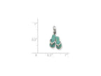 FJC Finejewelers Sterling Silver Green Enamel Flip Flops Charm