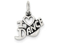 FJC Finejewelers Sterling Silver Antiqued I Love Dance Charm