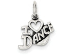 FJC Finejewelers Sterling Silver Antiqued I Love Dance Charm