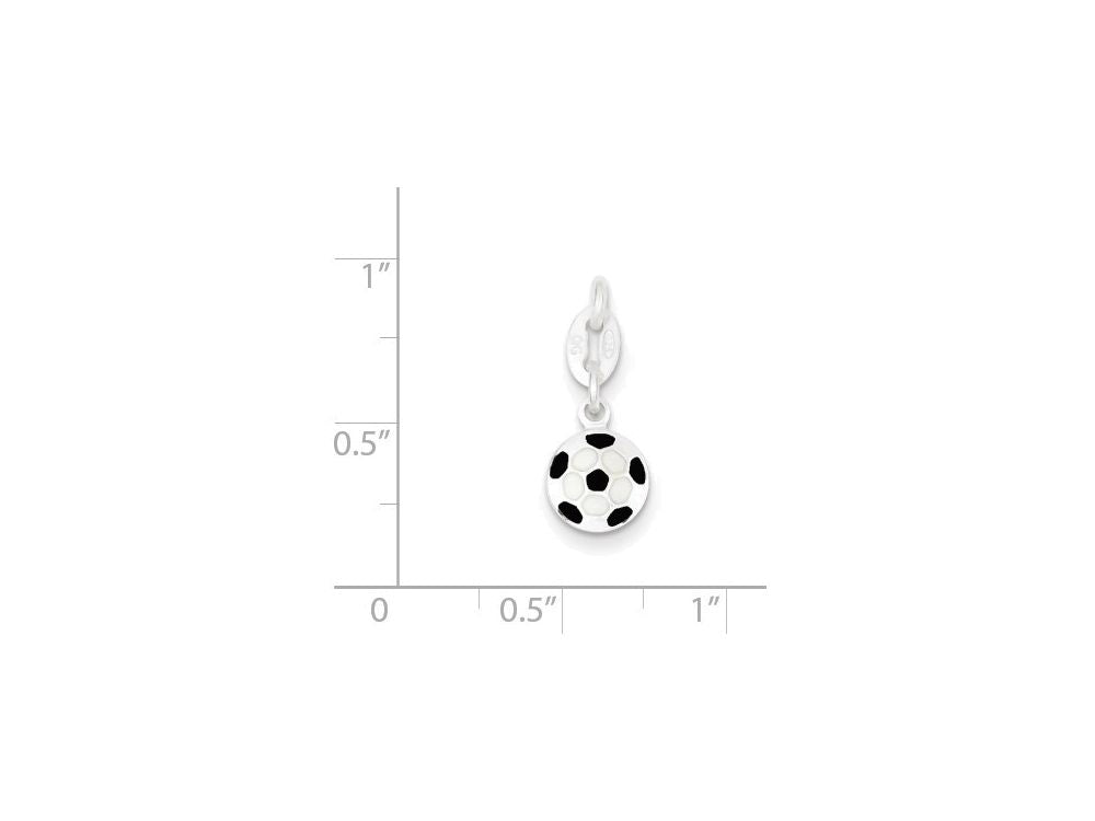 FJC Finejewelers Sterling Silver Enameled Soccer Ball Charm