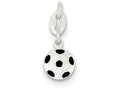 FJC Finejewelers Sterling Silver Enameled Soccer Ball Charm