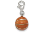 FJC Finejewelers Sterling Silver 3D Enameled Basketball Charm