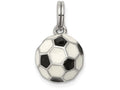 FJC Finejewelers Sterling Silver Enameled  3D Soccer Ball Charm 10mm