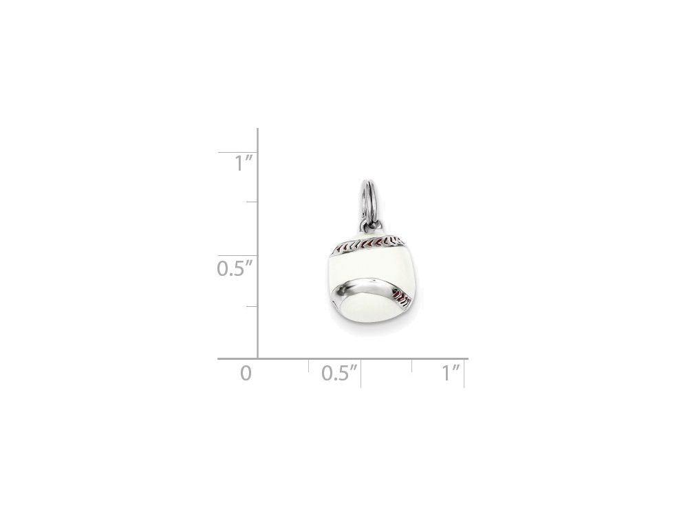 FJC Finejewelers Sterling Silver 3D Enamel Baseball Charm