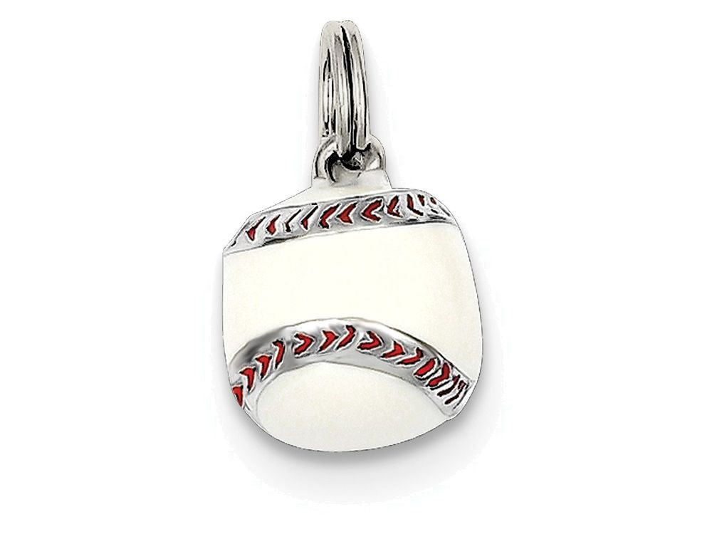 FJC Finejewelers Sterling Silver 3D Enamel Baseball Charm