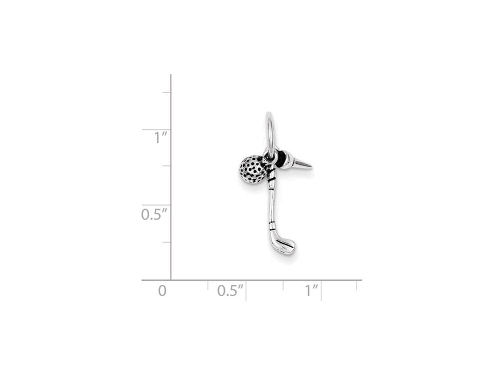 FJC Finejewelers Sterling Silver Antiqued Golfer's Charm