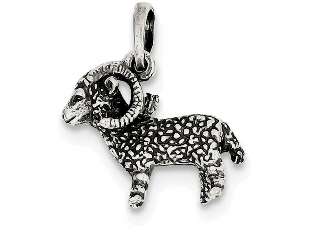 FJC Finejewelers Sterling Silver Antiqued Aries Pendant Necklace - Chain Included