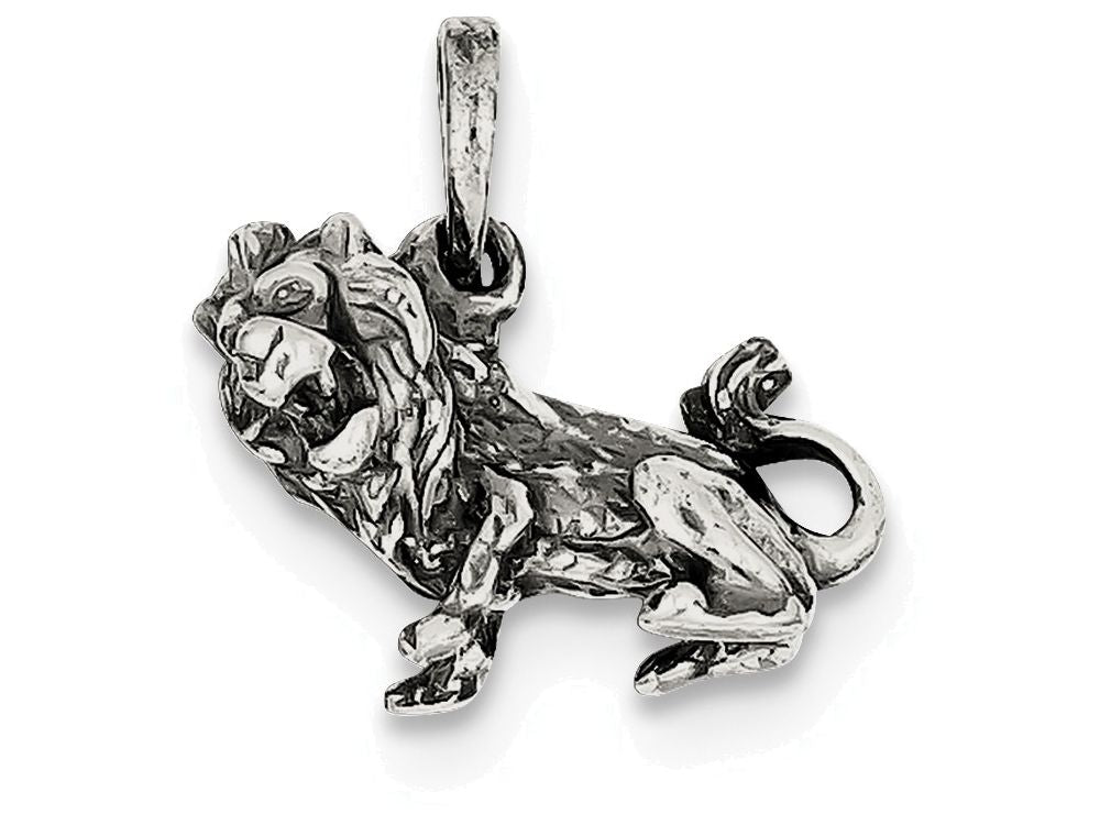 FJC Finejewelers Sterling Silver Antiqued Leo Pendant Necklace - Chain Included
