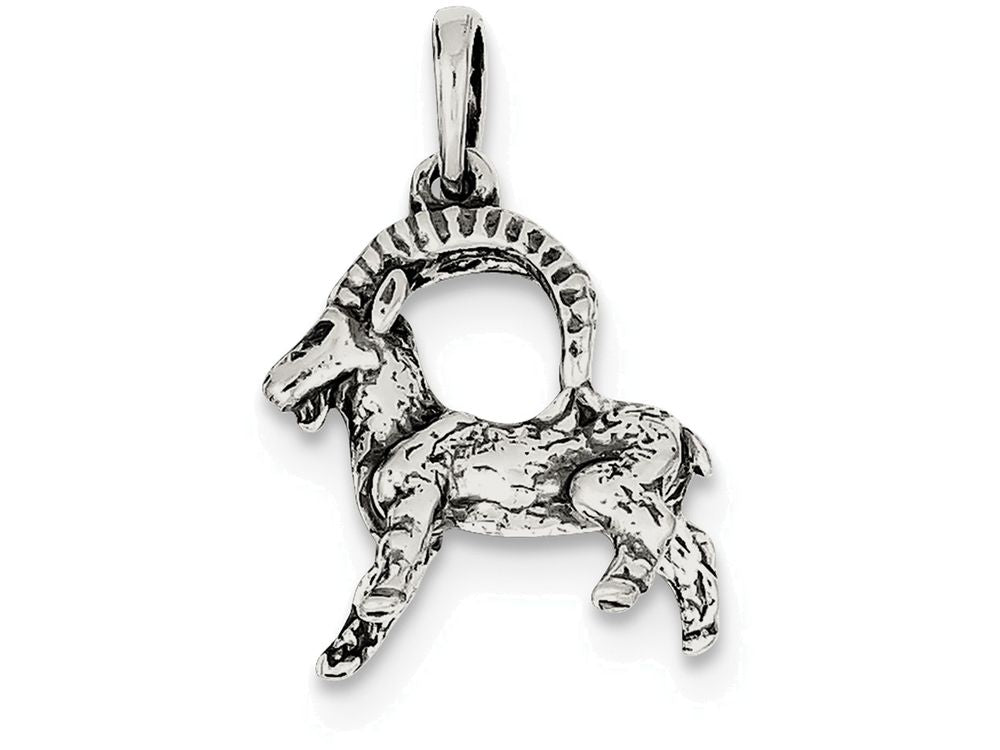 FJC Finejewelers Sterling Silver Antiqued Capricorn Pendant Necklace - Chain Included