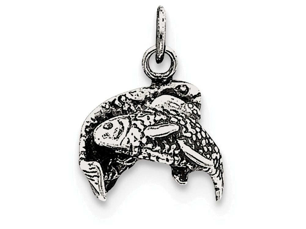 FJC Finejewelers Sterling Silver Antiqued Pisces Pendant Necklace - Chain Included