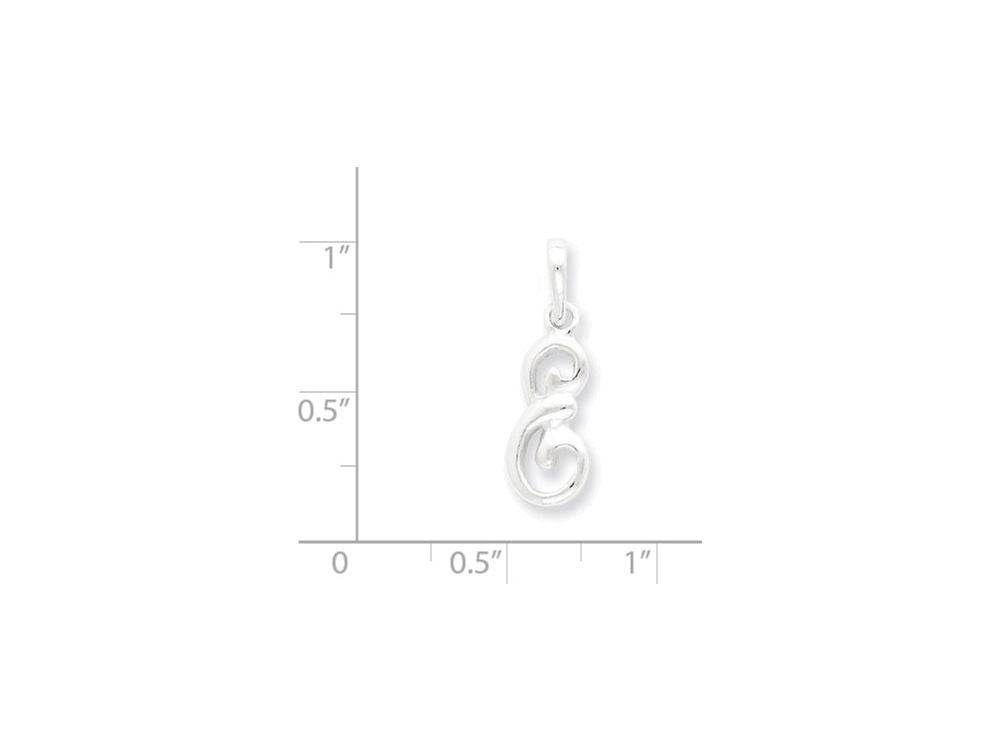 FJC Finejewelers Sterling Silver Initial E Pendant Necklace - Chain Included