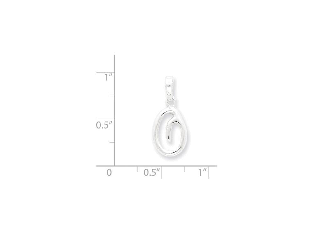 FJC Finejewelers Sterling Silver Initial O Pendant Necklace - Chain Included