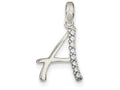 FJC Finejewelers Sterling Silver Cubic Zirconia Initial A Pendant Necklace - Chain Included