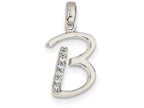 FJC Finejewelers Sterling Silver Cubic Zirconia Initial B Pendant Necklace - Chain Included