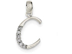FJC Finejewelers Sterling Silver Cubic Zirconia Initial C Pendant Necklace - Chain Included