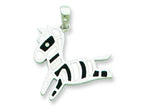 FJC Finejewelers Sterling Silver Resin Zebra Pendant Necklace - Chain Included