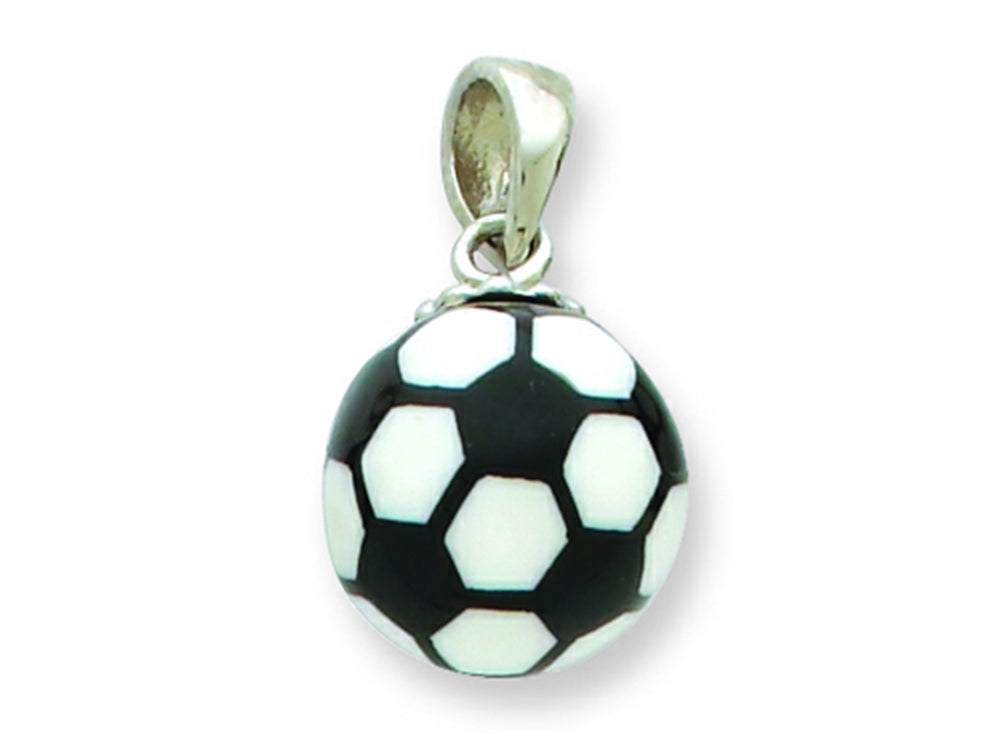 FJC Finejewelers Sterling Silver Resin Small Soccerball Pendant Necklace - Chain Included
