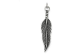 FJC Finejewelers Sterling Silver Antiqued Feather Pendant Necklace - Chain Included
