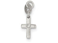 FJC Finejewelers Sterling Silver and Cubic Zirconia Polished Cross Charm