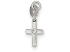 FJC Finejewelers Sterling Silver and Cubic Zirconia Polished Cross Charm
