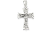 FJC Finejewelers Sterling Silver Polished Filigree Cross Pendant Necklace - Chain Included