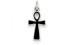 FJC Finejewelers Sterling Silver Black Enamel Cross Pendant Necklace - Chain Included