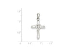 FJC Finejewelers Sterling Silver White Cubic Zirconia Heart Cross Pendant Necklace - Chain Included