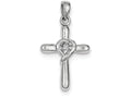 FJC Finejewelers Sterling Silver White Cubic Zirconia Heart Cross Pendant Necklace - Chain Included