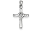 FJC Finejewelers Sterling Silver White Cubic Zirconia Heart Cross Pendant Necklace - Chain Included