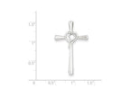 FJC Finejewelers Sterling Silver Cubic Zirconia In Heart Cross Pendant Necklace - Chain Included