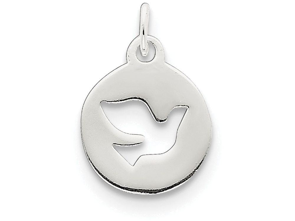 FJC Finejewelers Sterling Silver Circle W/dove Charm