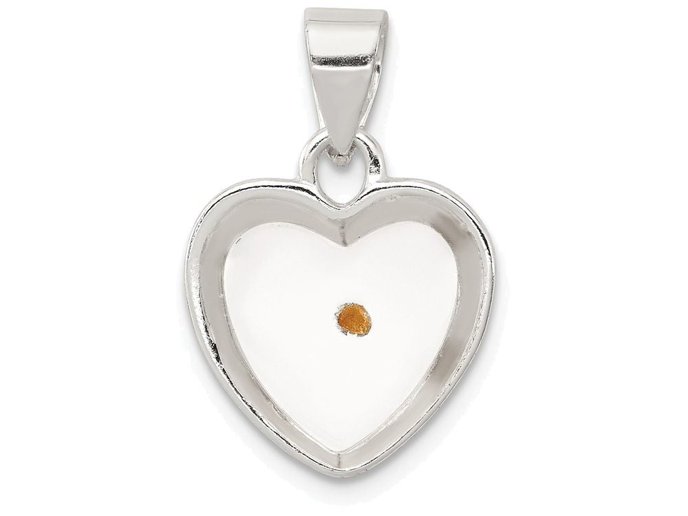 FJC Finejewelers Sterling Silver Enameled With Mustard Seed Heart Pendant Necklace - Chain Included