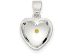 FJC Finejewelers Sterling Silver Enameled With Mustard Seed Heart Pendant Necklace - Chain Included