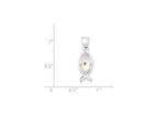 FJC Finejewelers Sterling Silver Enameled With Mustard Seed Ithicus Fish Pendant Necklace - Chain Included