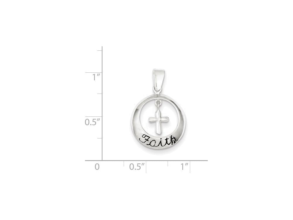 FJC Finejewelers Sterling Silver Faith W/cross Pendant Necklace - Chain Included