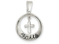 FJC Finejewelers Sterling Silver Faith W/cross Pendant Necklace - Chain Included
